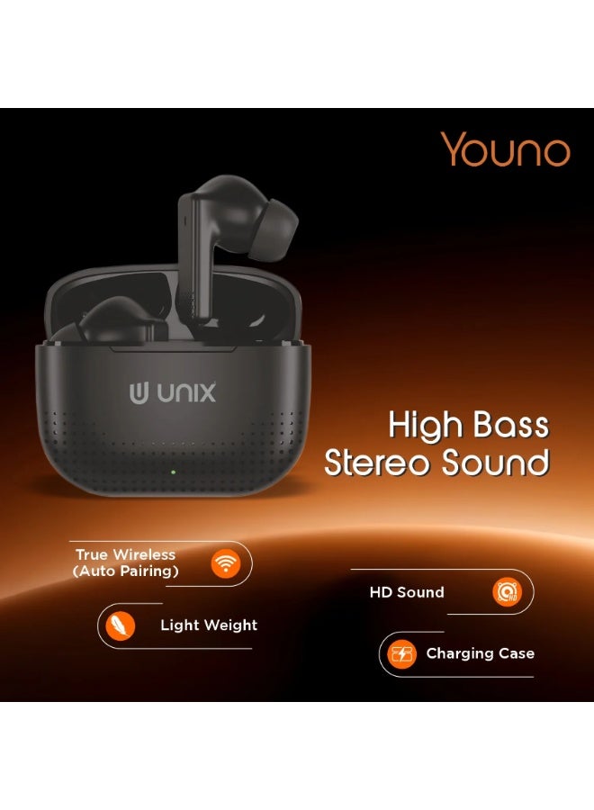 يونيكس سماعات UNIX Youno Airbud Z5 لاسلكية بالكامل | مشغلات صوت 10 مم | بلوتوث 5.4 مع وقت تشغيل يصل إلى 42 ساعة | تقنية ENC لتقليل الضوضاء ومكالمات واضحة | شحن سريع بمنفذ Type-C ومقاومة للماء بمعيار IPX4 - Image 3